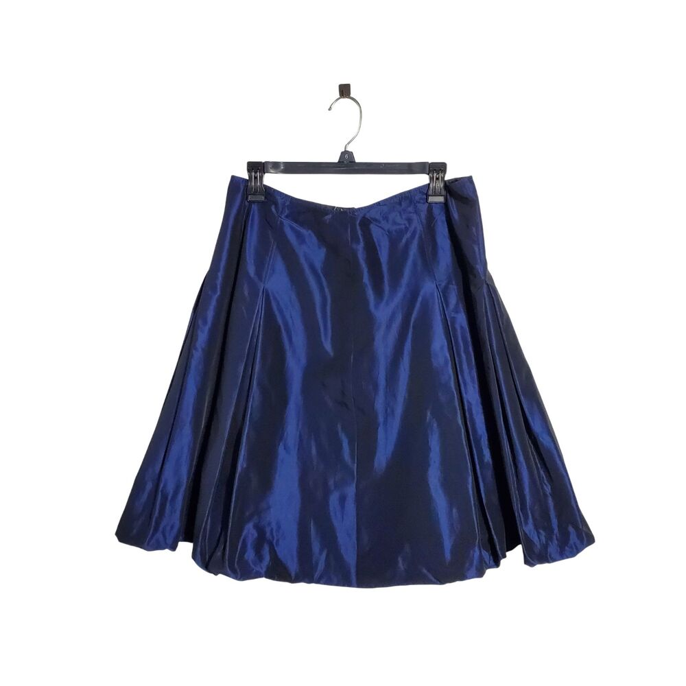 NWT Talbots Petites Skirt Womens Sz 12 Royal Blue Pleated Italian Fabric